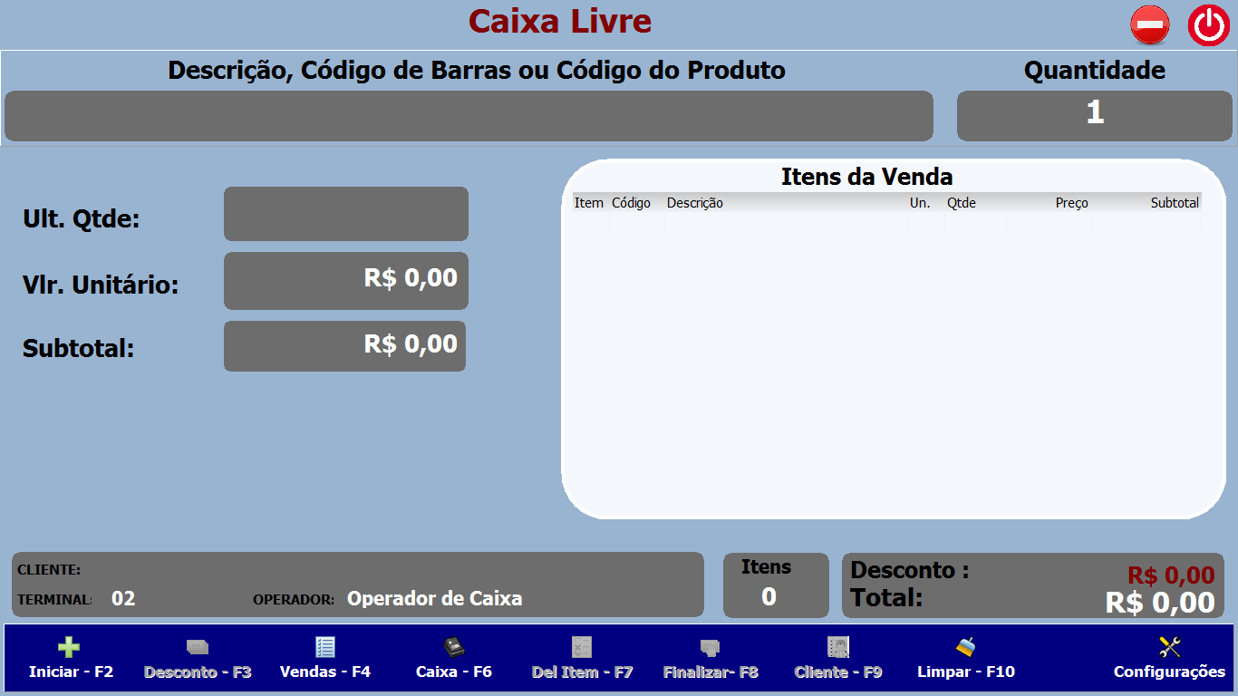 TELA VENDA SYSCOMERCIO NFCe